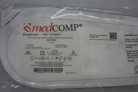 New MEDCOMP XTP96MT Double Lumen Catheter Set 9F X 15cm Duo Flow X