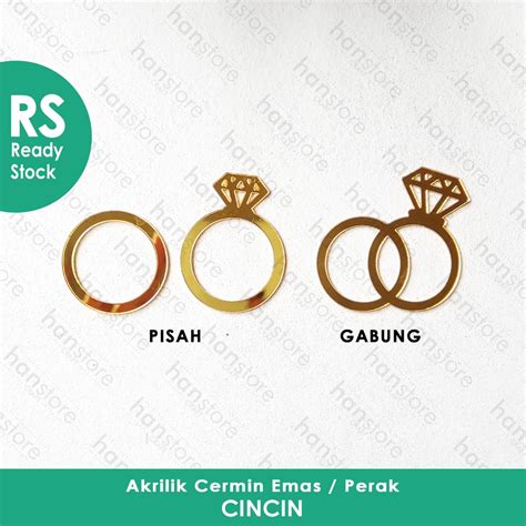 Jual Rs X Cm Cincin Replika Perhiasan Akrilik Cermin Emas