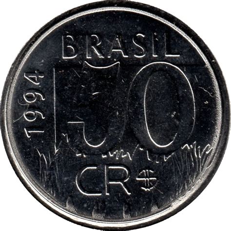 Moeda 50 Cruzeiros Real Brasil 1994