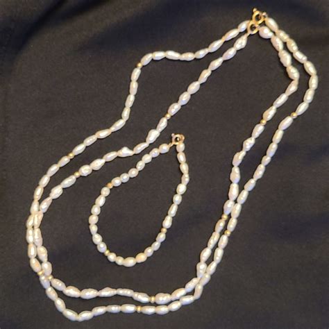 Genuine Freshwater Pearls Necklaces And Bracelet Gem