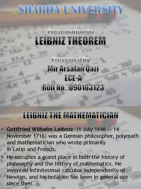 Leibniz Theorem | PDF | Gottfried Wilhelm Leibniz | Teaching Mathematics