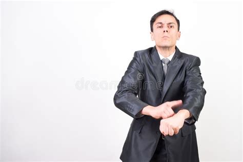 Tired Of Waiting Man In Suit Stock Photo Image Of Space Clock 178599684