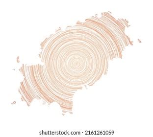 Ibiza Map Filled Concentric Circles Sketch Stock Vector Royalty Free