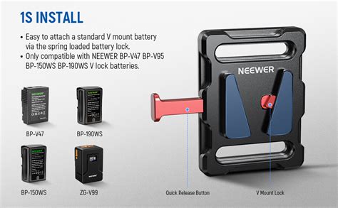 Amazon Neewer Mini V Mount Battery Plate For Bp V Bp V Bp