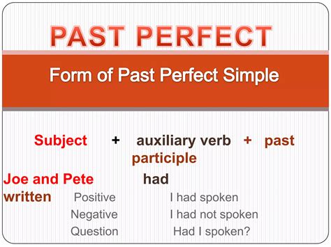 Past Perfect Tense Ppt