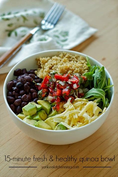 Black Bean And Avocado Quinoa Bowl Yankee Kitchen Ninja