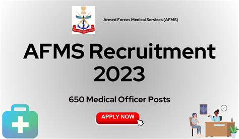 AFMS Recruitment 2023 650 Medical Officer Posts Apply Online