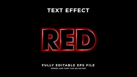 Effet De Texte Rouge Vecteur Premium