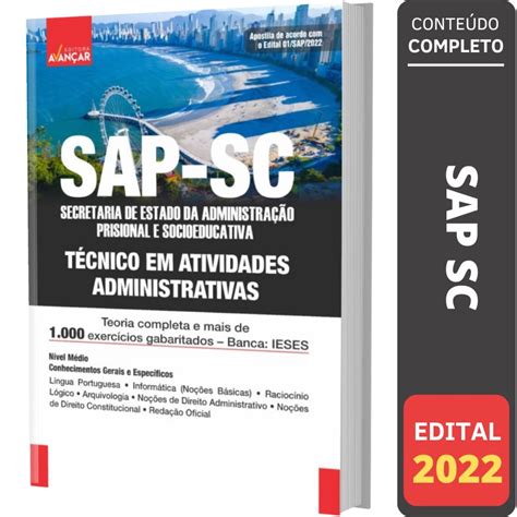 Apostila Concurso Sap Sc Técnico Atividades Administrativas Submarino