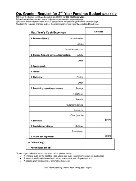 Fillable Online Doc Appendix D Sample Budget And Justification