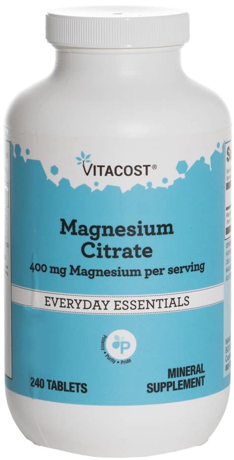 Vitacost Magnesium Citrate Mg Magnesium Per Serving