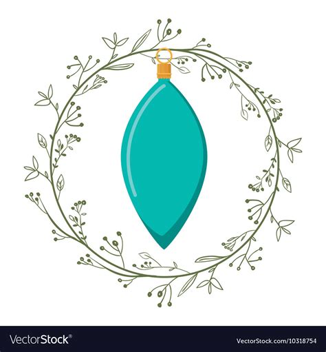 Merry Christmas Wreath Decoration Royalty Free Vector Image