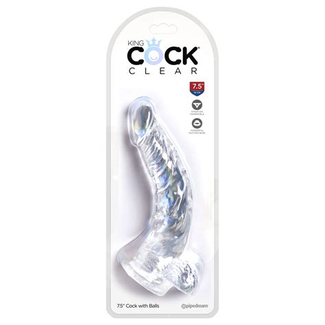 King Cock 7 5in Dildo Curved W Balls Clear Pipedream Satisfaction