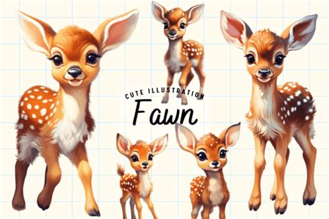 Cute Fawn Illustration Graphic by FOLV · Creative Fabrica