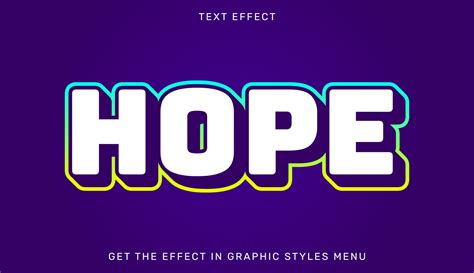 Hope editable text effect in 3d style. Text emblem for brand or ...