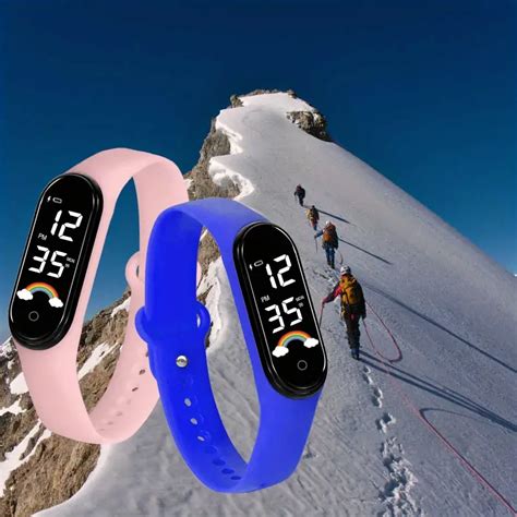 Waterproof Digital Sports Watch Led Display Electronic Watch Temu