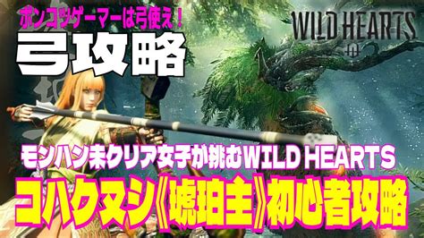 【wild Heartsワイルドハーツ】6 コハクヌシ（琥珀主）攻略初心者でも簡単・弓の基本戦略 モンハン未クリア女子が挑むwild