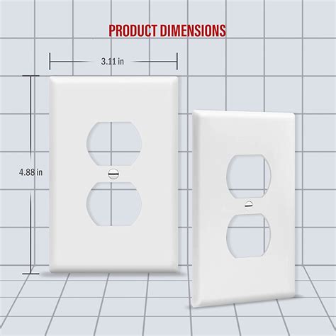 Enerlites Duplex Receptacle Outlet Wall Plate Electrical Outlet Cover Mid Size Size 1 Gang