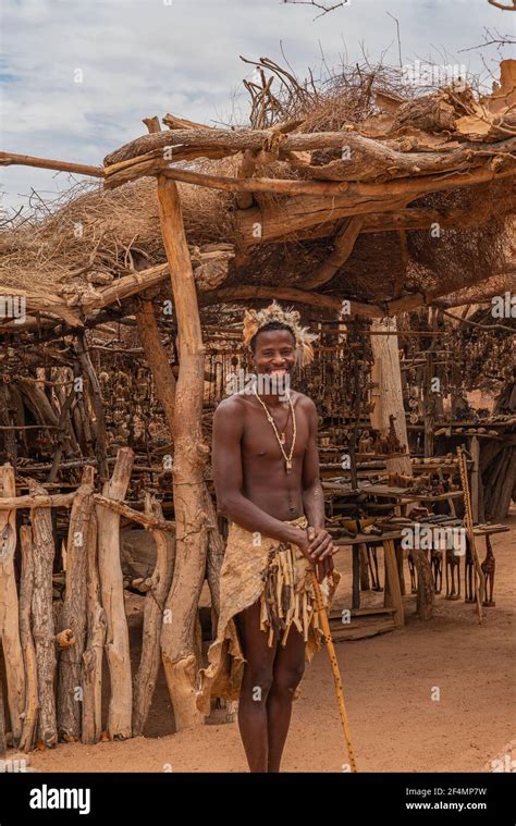 Damaraland Namibia January 13 2020 Damara Men In Traditional