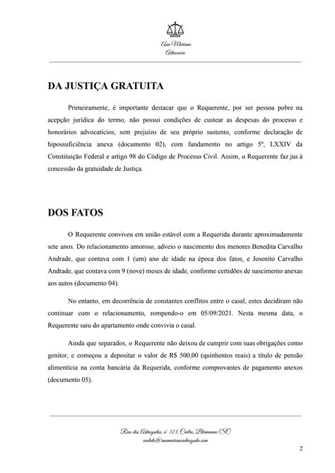 Solution Modelo Peti O Inicial A O De Guarda Visitas E Alimentos