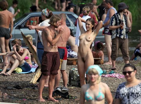 Girls naked in front of public