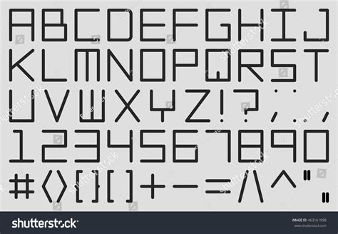 English Alphabet Digital Font Stock Vector (Royalty Free) 463161998 | Shutterstock