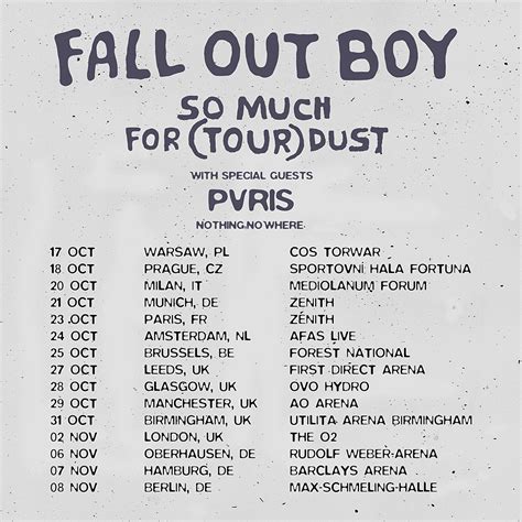 Fall Out Boy announce European leg of So Much For (Tour) Dust