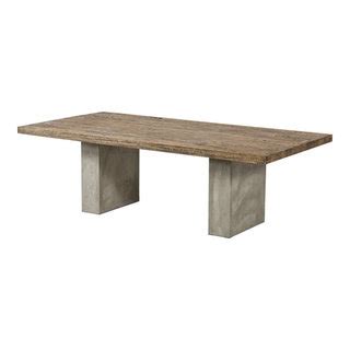 Modrest Renzo Rectangular Modern Wood Concrete Dining Table In