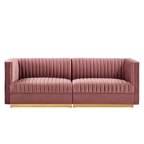 Modway Sanguine Channel Tufted Performance Velvet Modular Sectional