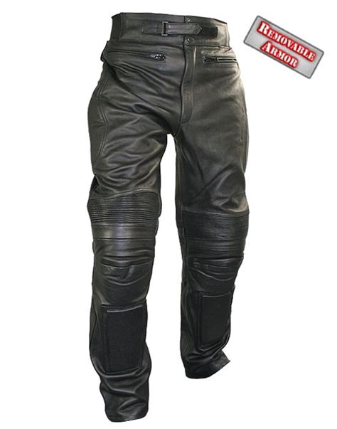 Men's Armored Leather Motorcycle Racing Pants