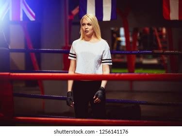 Sexy Sport Blonde Girl Boxer Posed Stock Photo 1256141176 Shutterstock