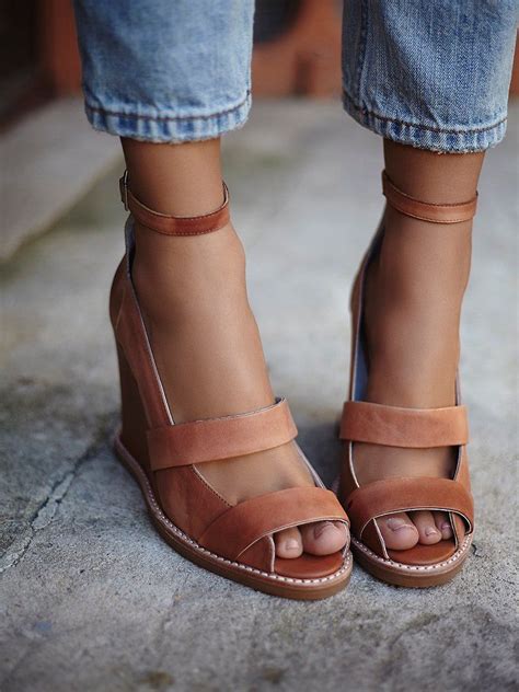 Brown Wedge Sandals - CraftySandals.com