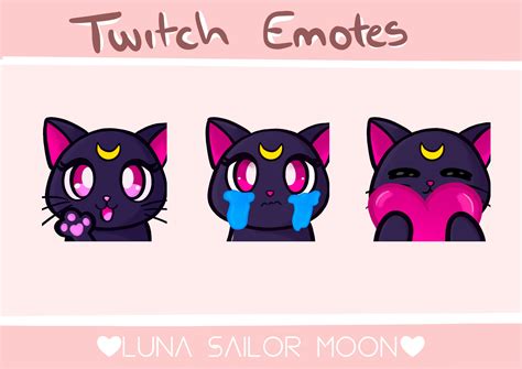 Luna Sailor Moon Pack Emotes For Twitch Or Discord Sailor Etsy Canada