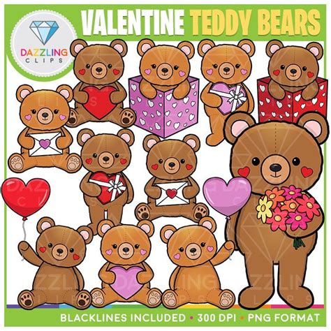 Valentine Teddy Bears Clip Art