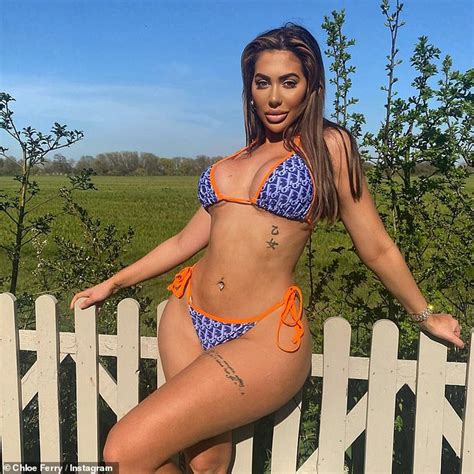 Chloe Ferry Flaunts Her Curves In A Blue Dior Bikini Daily Mail Online