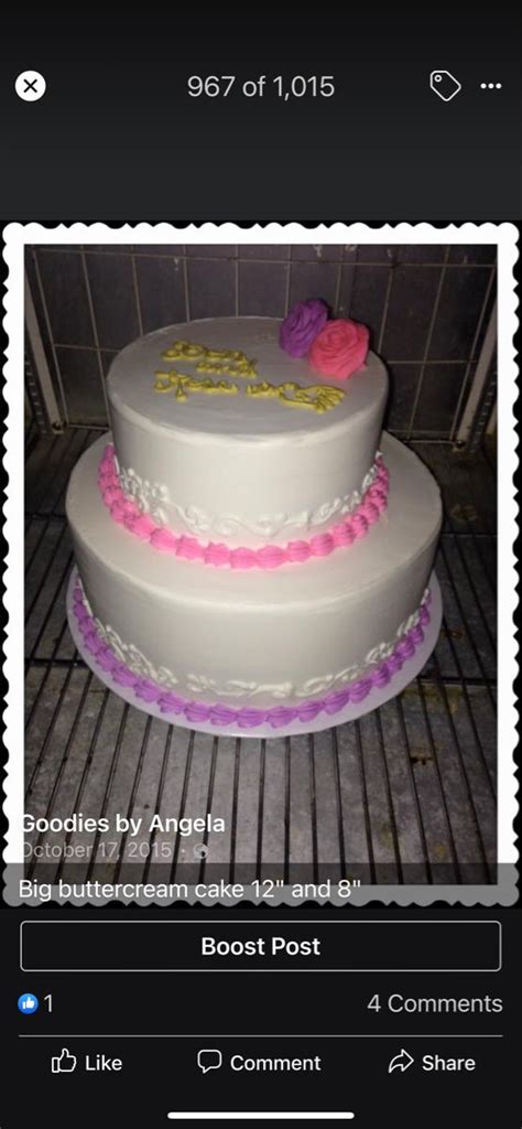 Two Tier Pink And Purple Buttercream Cake Cake Butter Cream