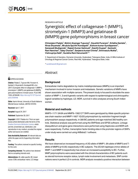 Pdf Synergistic Effect Of Collagenase Mmp Stromelysin Mmp