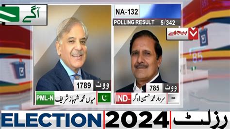 NA 132 5 Polling Station Results PMLN Aagay PTI Election 2024