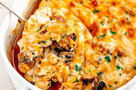 Garlic Mushrooms Chicken Casserole With Parmesan Keto Chicken Casserole Recipe — Eatwell101