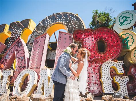 A Fun Las Vegas Wedding With A Photoshoot At The Neon Museum Hitched