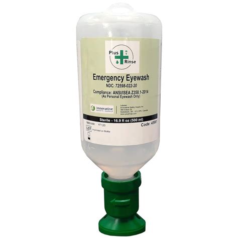 Plum 45981 2 Sterile Saline Eyewash Solution Bottle 500 Ml 85 Height 3 Wide 3 Length 16