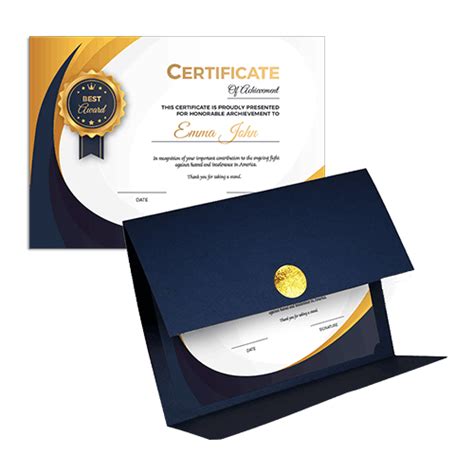 Custom Certificate Holders Printingblueca