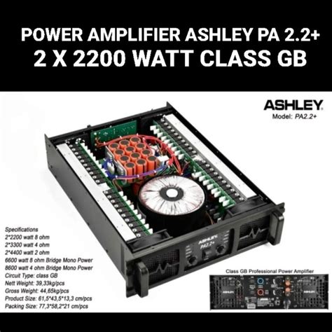 Jual ASHLEY Power Amplifier PA 2.2+ Class GB 2x2200 Watt Professional ...