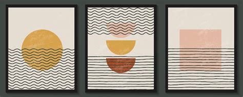 Premium Vector Set Of Templates With Abstract Shapes And Line In Nude Colors Pastel Background