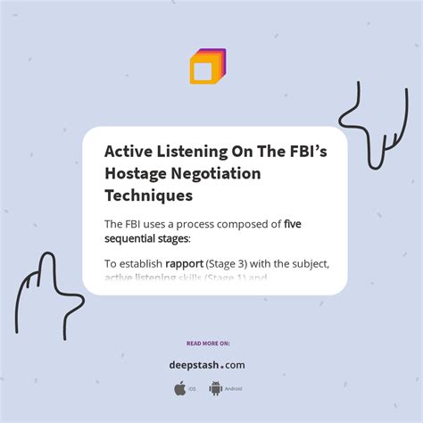 Active Listening On The FBI’s Hostage Negotiation Techniques - Deepstash