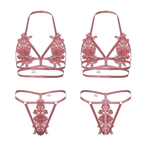 Underwear Set Women Sexy Lingerie Lace Bra Thong Set Nightwear