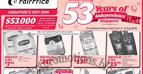 Ntuc Fairprice National Day Promotion 02 08 August 2018 ~ Supermarket Promotions