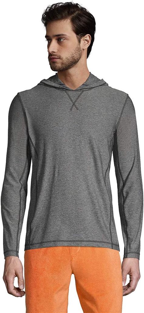 Lands End Men S Long Sleeve Hooded Swim Tee Rash Guard Amazon