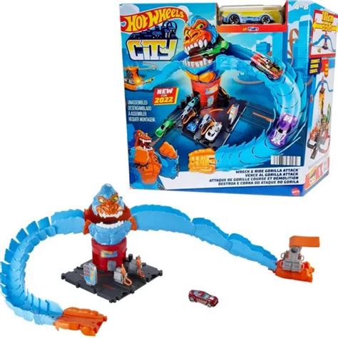 Pista Hot Wheels City Nemesis Ataque Do Gorila Hdr Mattel Frete Gr Tis