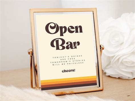 Open Bar Sign, Open Bar Wedding Sign, Wedding Bar Sign, the Drinks Are ...